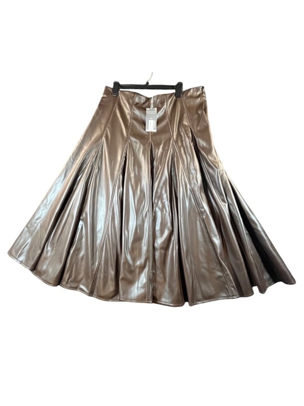 New with tagsWorthington Petite XL Faux Leather Midi/Maxi Skirt Brown pleated